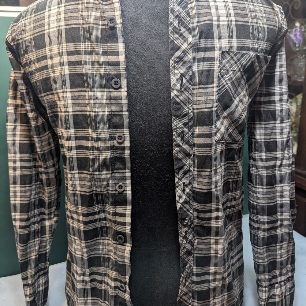 Montage by Mon Cheri Black and White Plaid Button Down Shirt